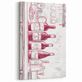 Wine Bottles Sketch - Elegant Wine Wall Art for Bar Decor
