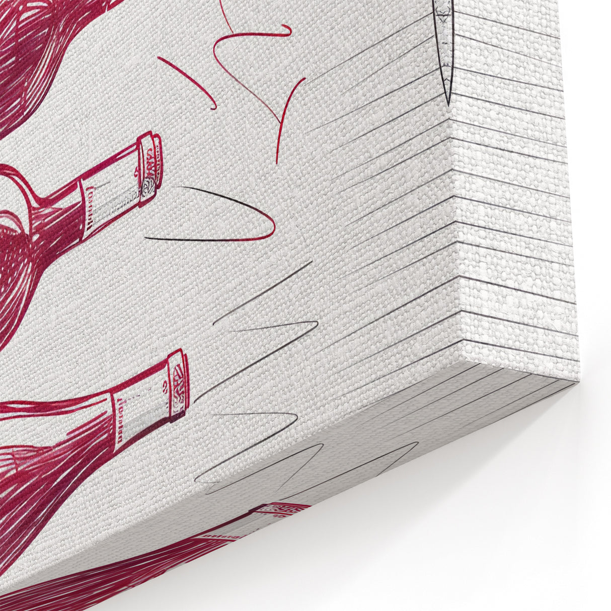 Wine Bottles Sketch - Elegant Wine Wall Art for Bar Decor