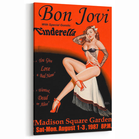 Vintage Bon Jovi 1987 Madison Square Garden Poster - Retro Music Art