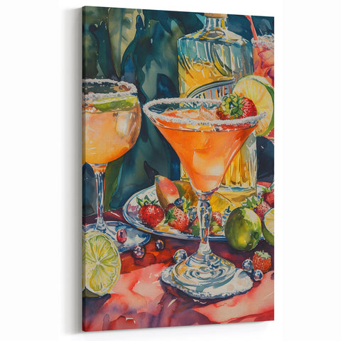 Fruit Margarita & Tequila - Vibrant Cocktail Bar Wall Art