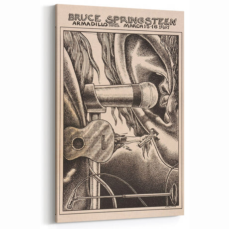 Bruce Springsteen Armadillo World Headquarters Poster - Retro Music Wall Art