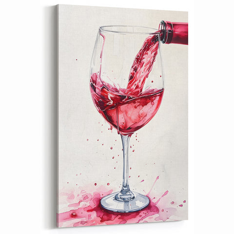 Red Wine Pour - Elegant Wine Wall Art for Bar & Kitchen Decor