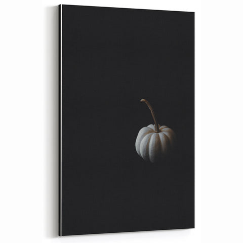 Minimalist White Pumpkin Fall Wall Art – Autumn Canvas Print