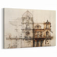 Historic Building Illustration – Vintage Architecture Print