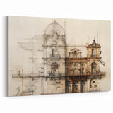 Historic Building Illustration – Vintage Architecture Print