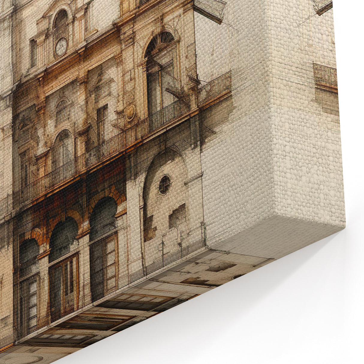 Historic Building Illustration – Vintage Architecture Print