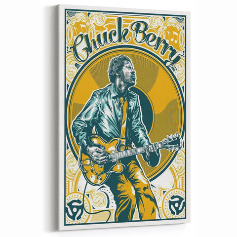 Chuck Berry Vintage Guitar Poster | Retro Music Wall Art