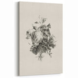 Vintage Botanical Floral Art Print – Black and White Floral Wall Art