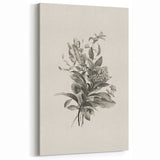 Vintage Botanical Flower Art Print – Black and White Floral Wall Art