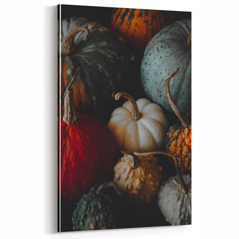 Rustic Fall Wall Art – Autumn Pumpkins and Gourds Canvas Print
