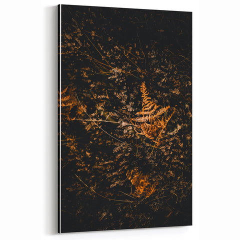 Golden Fern Fall Wall Art – Autumn Nature Canvas Print