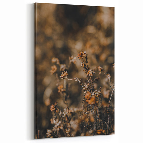 Minimalist Fall Wall Art – Dried Autumn Flowers Canvas Print
