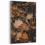 Frosted Oak Leaves Fall Wall Art – Autumn Canvas Print