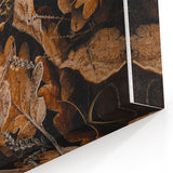 Frosted Oak Leaves Fall Wall Art – Autumn Canvas Print