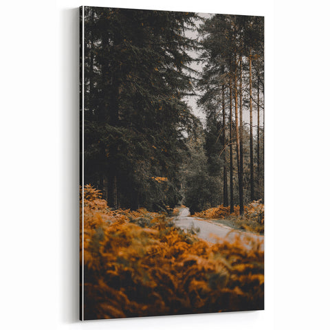 Scenic Fall Wall Art – Autumn Forest Road Canvas Print
