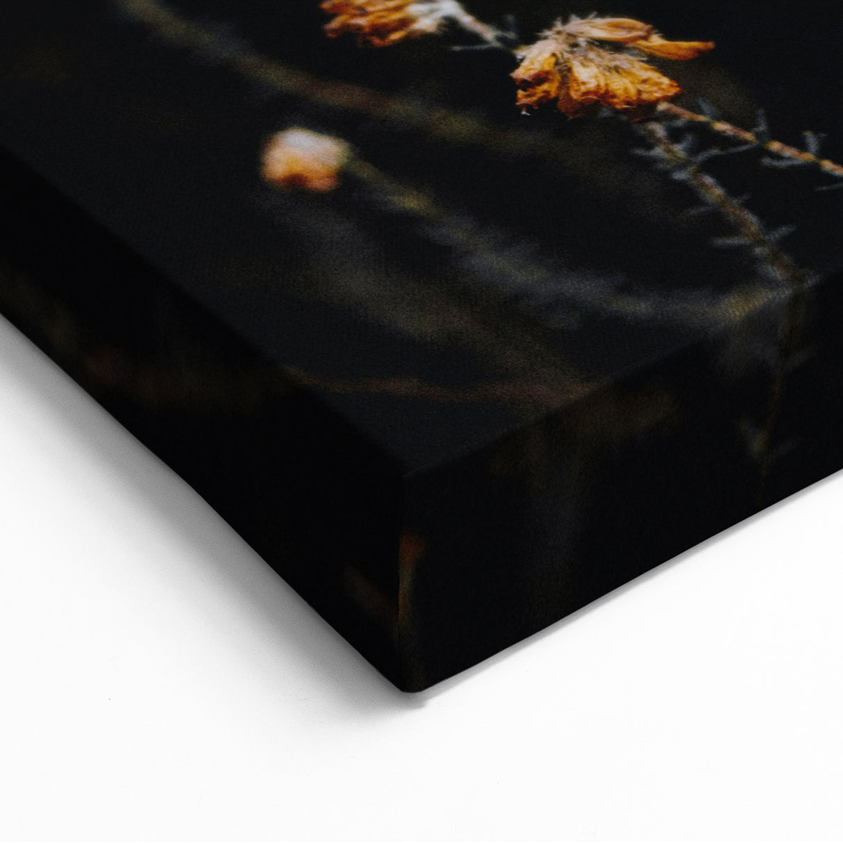 Moody Fall Wall Art – Dried Autumn Wildflowers Canvas Print