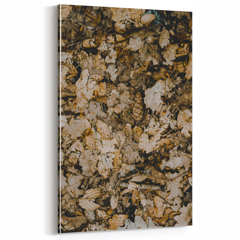 Rustic Fall Wall Art – Autumn Leaves & Pinecones Canvas Print