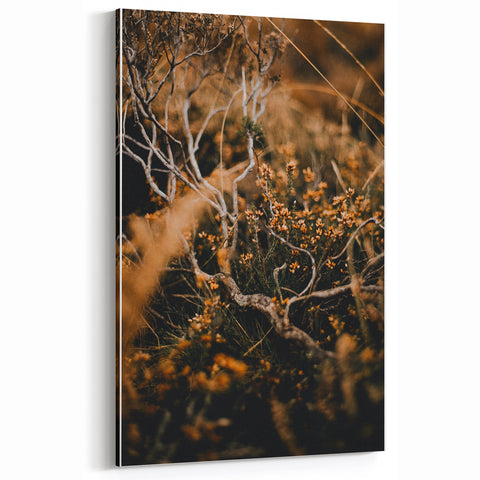 Rustic Fall Wall Art – Autumn Branches & Wildflowers Canvas Print