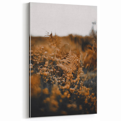 Golden Ferns Fall Wall Art – Soft Autumn Nature Canvas Print