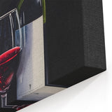 Elegant Red Wine Wall Art - Wine Art Decor for Bar and Kitchen