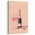 Romantic Champagne Wall Art - Wine Art Decor for Bar and Kitchen