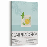 Caipiroska Cocktail Recipe Wall Art - Modern Bar and Kitchen Decor