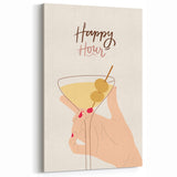 Happy Hour Martini - Cocktail Wall Art for Bar & Kitchen Decor