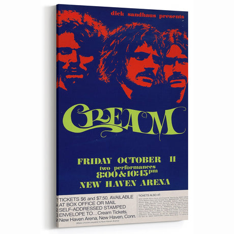Cream Retro Poster Art - Vintage Band Wall Art - Retro Canvas Print