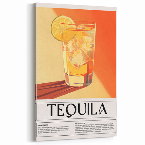 Tequila Cocktail Art - Bar Wall Art for Home & Lounge Decor