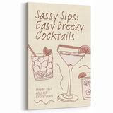 Sassy Sips Cocktail Art - Bar Wall Art for Kitchen & Lounge