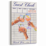 Guest Check Cocktail Art - Bar Wall Art for Lounge & Kitchen