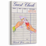 Cheers Guest Check Cocktail Art - Bar Wall Art for Lounge & Kitchen