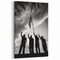 Patriotic Silhouettes & USA Flag - Independence Day Wall Art