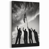 Patriotic Silhouettes & USA Flag - Independence Day Wall Art