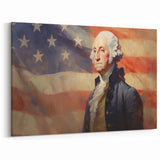 George Washington & USA Flag - Independence Day Wall Art Print
