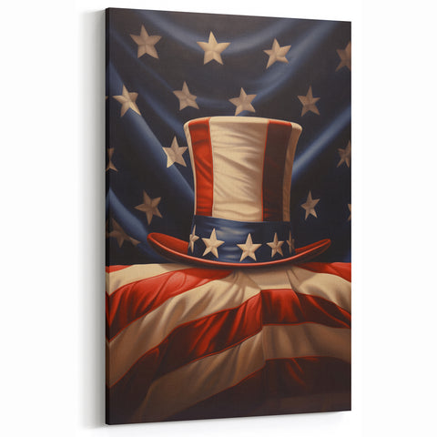 Uncle Sam’s Hat & USA Flag - Patriotic Wall Art for Independence Day