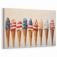 Red, White & Blue Ice Cream - Fourth of July Decorations Wall Art