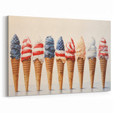 Red, White & Blue Ice Cream - Fourth of July Decorations Wall Art