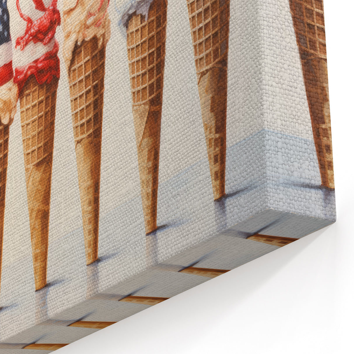 Red, White & Blue Ice Cream - Fourth of July Decorations Wall Art