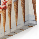 Red, White & Blue Ice Cream - Fourth of July Decorations Wall Art