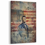 Abraham Lincoln & American Flag - USA Wall Art for Independence Day