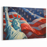 Statue of Liberty with USA Flag - 4th of July Wall Art for Patriots