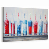 Patriotic Ice Cream Drinks - 4th of July Beverage Wall Art