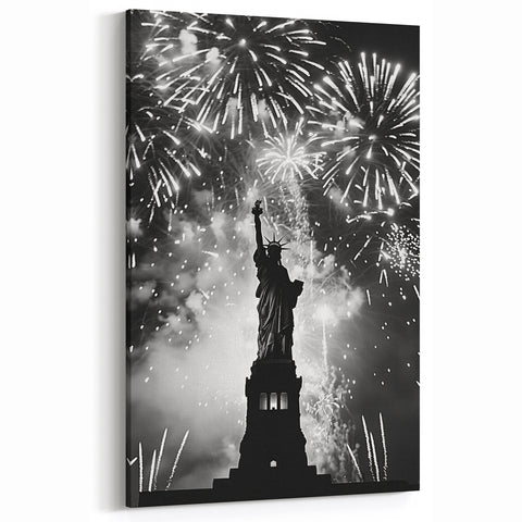 Statue of Liberty Fireworks - 4th of July Wall Art Photography