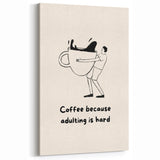Funny Coffee Art - Coffee Wall Art for Kitchen & Café Decor