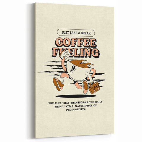 Retro Coffee Fueling Art - Coffee Wall Art for Kitchens & Cafés