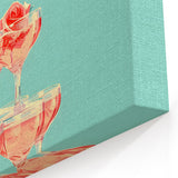 Champagne Tower & Roses - Cocktail Wall Art for Bars & Lounges