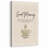 Minimalist Good Morning Coffee Art - Coffee Wall Art for Kitchens