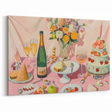 Elegant Dessert & Champagne Art - Wine Wall Art for Kitchens & Bars