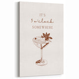 Minimalist 5 O'Clock Cocktail Art - Bar Wall Art for Lounges & Homes